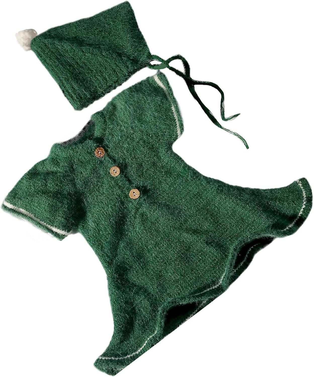 1 Set Newborn Baby Santa Photography Props Outfit Short Sleeve Dress With Hat For Christmas Pictures Taking Unisex Baby Photo Costume