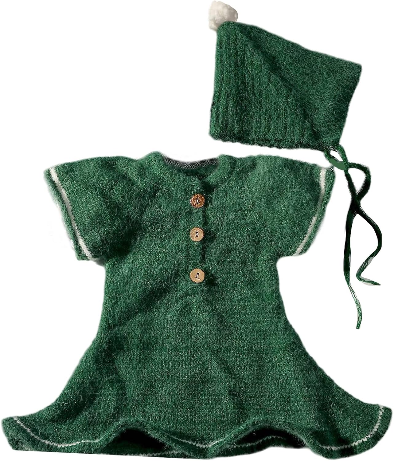 1 Set Newborn Baby Santa Photography Props Outfit Short Sleeve Dress With Hat For Christmas Pictures Taking Unisex Baby Photo Costume